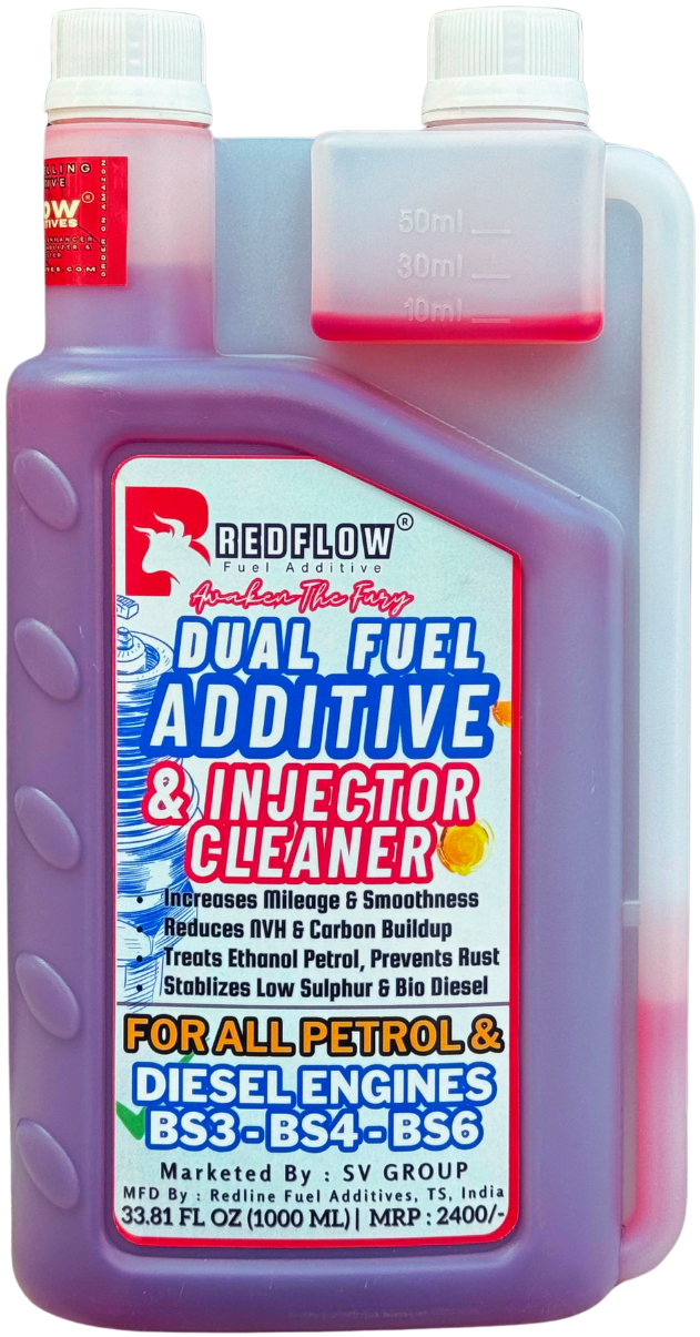 Red Flow Diesel & Petrol Additive | Injector Cleaner (1Liter) Treats 200L Diesel & 350L Petrol,