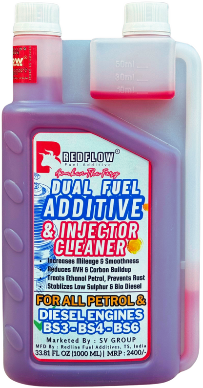 Red Flow Diesel & Petrol Additive | Injector Cleaner (1Liter) Treats 200L Diesel & 350L Petrol,